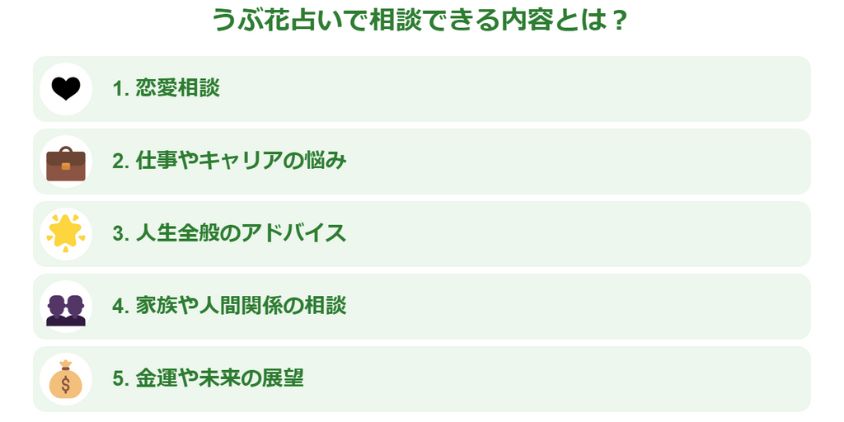 うぶ花占いで相談できる内容とは？